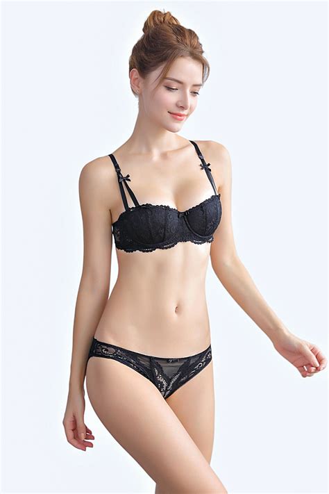 Women S Ultra Thin Cotton Half Cup Fashionable Sexy Lace Lingerie Bra Set Bra Set And
