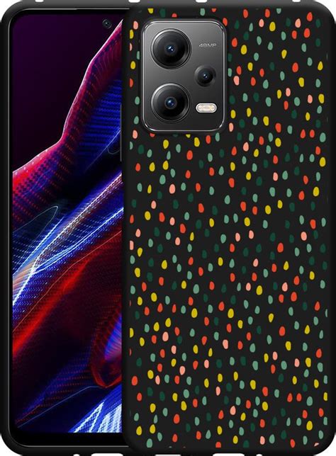 Cazy Hoesje Zwart Geschikt Voor Poco X5 Happy Dots Bol