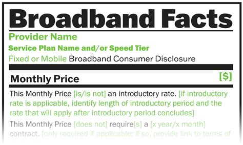 Broadband Consumer Labels