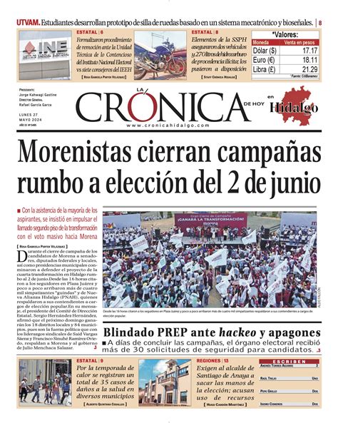 La Crónica De Hoy En Hidalgo ~ 31 05 2024