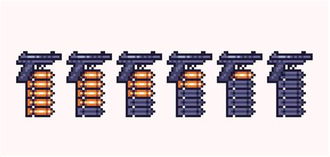 Premium Vector | Pistol ammo interface pixel art set. Gun bullets battery collection. 8 bit sprite.