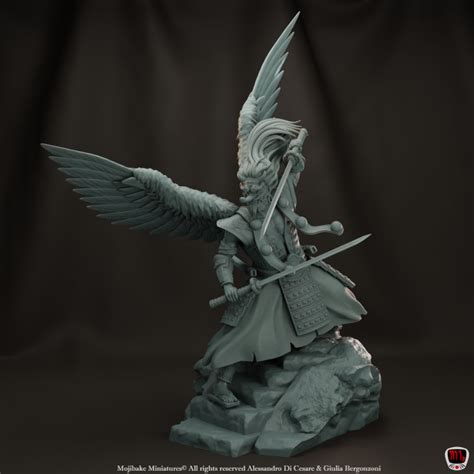 3d Printable Samurai Tengu Diorama Pre Supported By Mojibake Collectibles