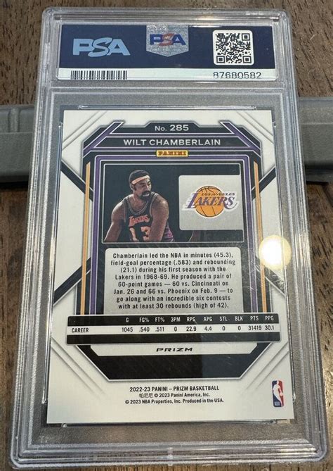 Panini Prizm Silver Prizm Wilt Chamberlain Lakers Psa Pop