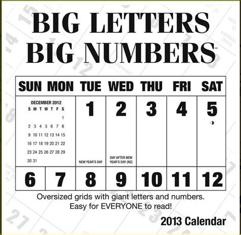 More Large Print Calendars and Large Print Planner