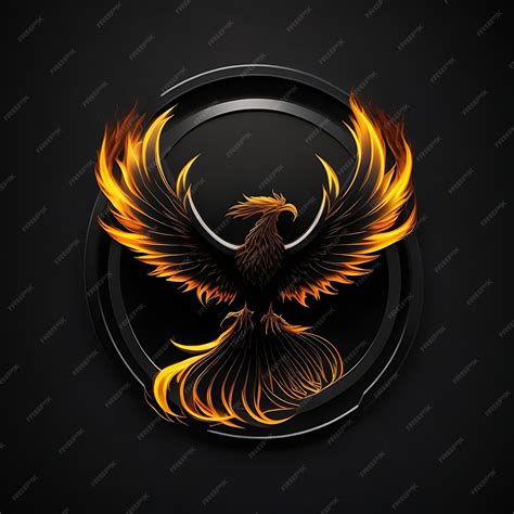 Premium Ai Image Simple Phoenix Logo On Black Background