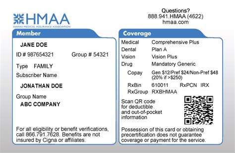 Cigna Insurance Card Sample