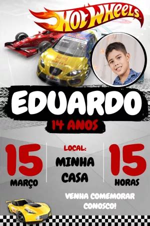 Fazer convite online convite digital Aniversário Hot Wheels