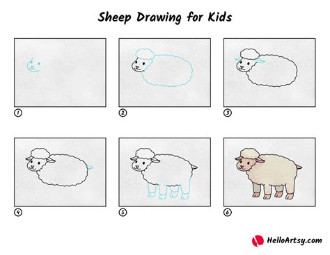 Sheep Drawing for Kids - HelloArtsy