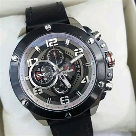 Jual New Jam Tangan Pria Expedition Original E5752 Kulit Geransi Resmi