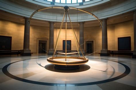 Premium Ai Image Wideangle Shot Of The Swing Of A Foucault Pendulum