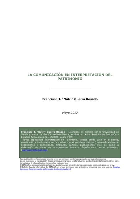 La ComunicaciÓn En InterpretaciÓn Del Patrimonio Pdf