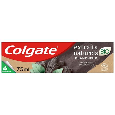 COLGATE Dentifrice Blancheur Bio Aux Extraits Naturels De Charbon Et