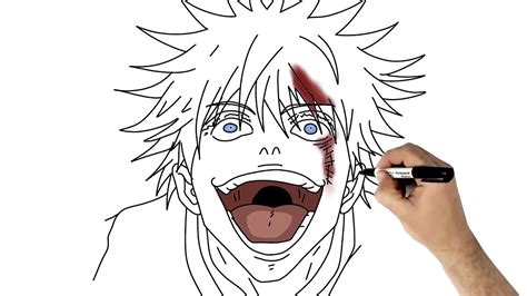 How To Draw Gojo Crazy Laugh Step By Step Jujutsu Kaisen Youtube