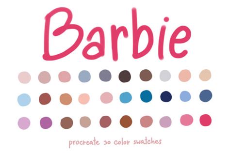 Pink Barbie Procreate Color Palette Swatches Instant Color Palette