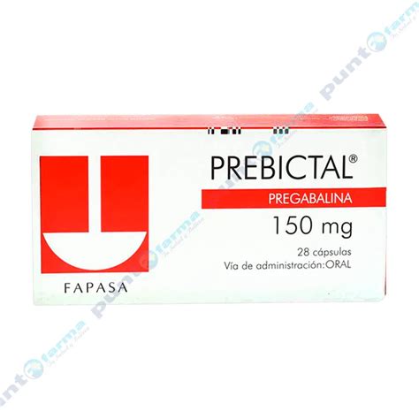 Prebictal Pregabalina 150 mg Caja de 28 cápsulas Punto Farma