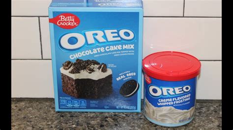 Betty Crocker Oreo Chocolate Cake Mix With Oreo Crème Flavored Whipped Frosting Review Youtube