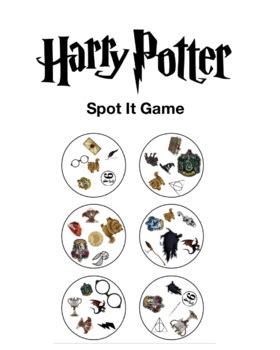 Harry Potter Spot It Game By The Nerdy Therapist Tpt