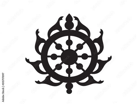 Chakra Sudarshana Icon Black Silhouette Stock Vector Adobe Stock