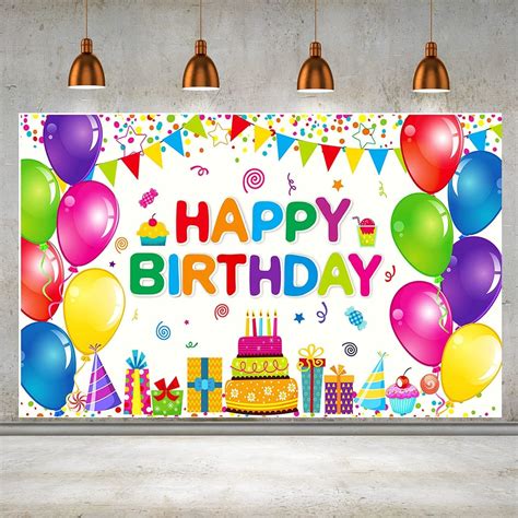 Happy Birthday Party Decorations Colorful Birthday Banner