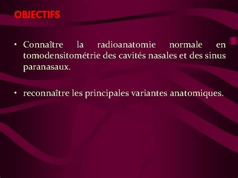 Radioanatomie Des Sinus De La Face Et Variantes