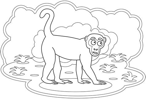 Funny Monkey Coloring Page - Free Printable Coloring Pages for Kids