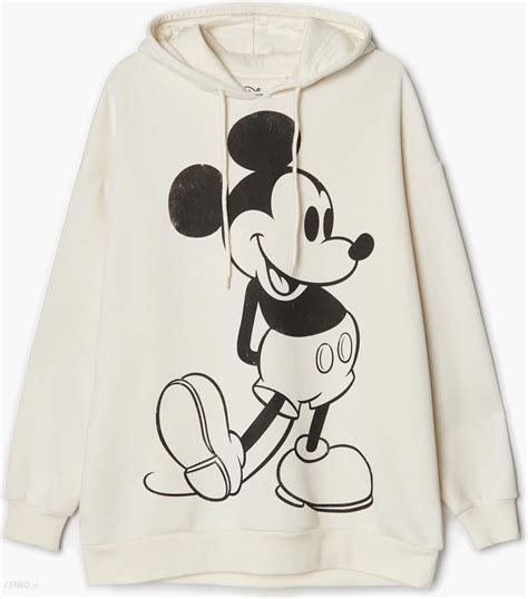 Cropp Kremowa Bluza Z Nadrukiem Mickey Mouse Kremowy Ceny I