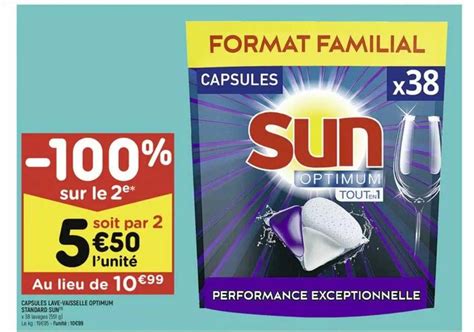 Offre Capsules Lave Vaisselle Optimum Standard Sun Chez Leader Price