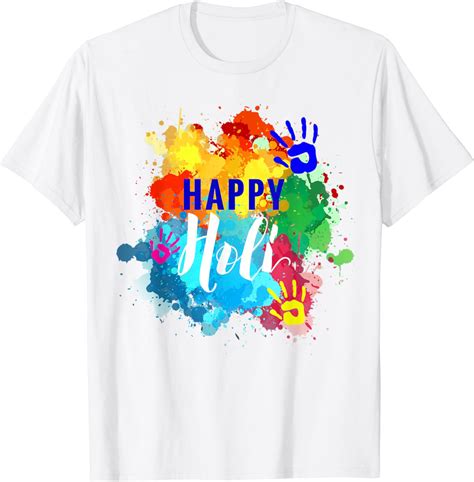 Amazon.com: Happy Holi T-Shirt Colors India Hindu Spring T-Shirt ...