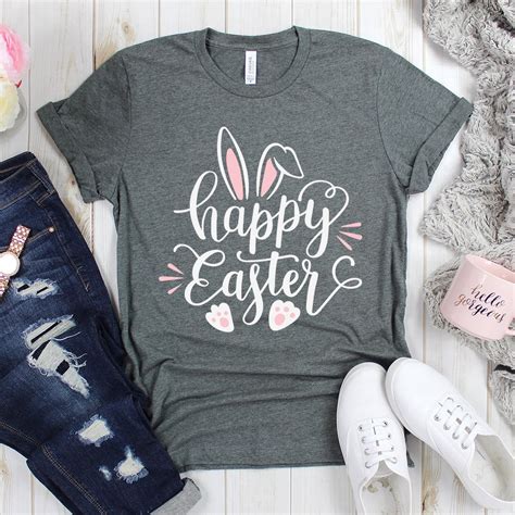 Happy Easter T Shirt Easter Bunny Shirt Easter Graphic T Shirt For