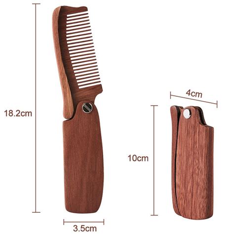 Portable Pocket Wooden Folding Hair Combs Sandalwood Anti Static