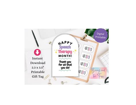 Happy Speech Therapy Month T Tags Etsy