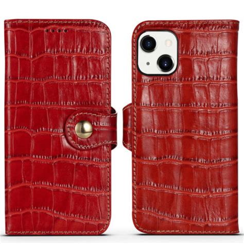 For Iphone Pro Max Crocodile Genuine Leather Wallet Flip