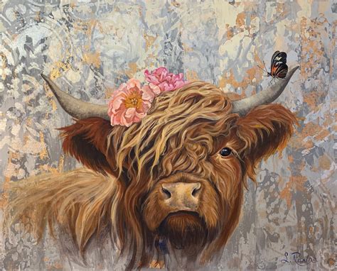 Highland Hippie Cow Painting Giclee Art Print - Etsy