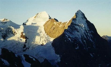 Photograph And Map Of The East Sides Of The Monch And Eiger From The