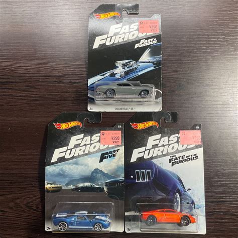 ホットウィール ワイルドスピード Ford Gt Chevelle SS Lamborghini Hot Wheels Fast Furious 台セット 値札あり 乗用車