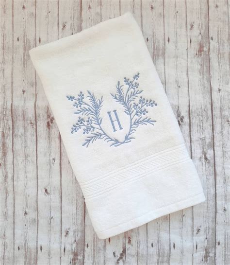 Embroidered Bath Hand Towel Monogrammed Hand Towel Beach Bath Decor