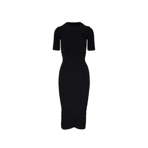 Valentino Black Monogram Sheath Midi Dress Mitchell Stores