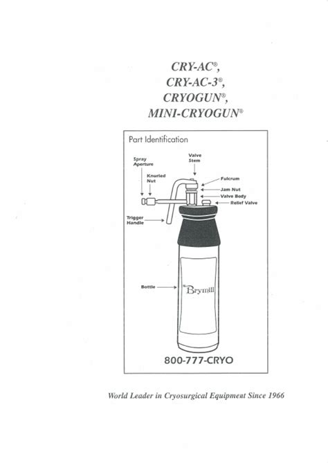 Cry Vc Cry Ac Cryogun Mini Cryogun Parts Identification Guide Pdf