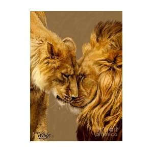 Lions In Love Digital Art By Art By Three Sarah Rebekah Rachel White