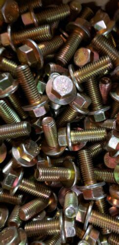 M8 1 25 X 20MM 10 9 Hex Flange Bolt Yellow Zinc Coarse Thread EBay