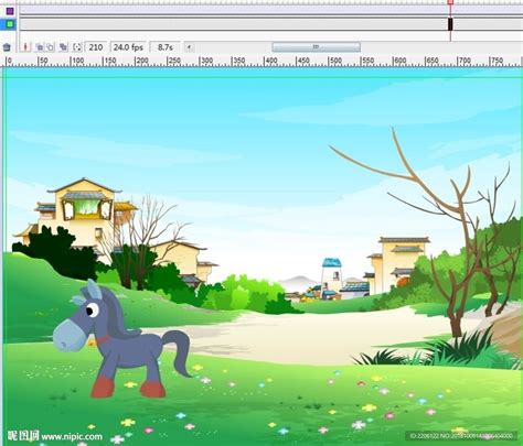 小马驹在农村附近走动12秒动画素材flash动画多媒体图库昵图网