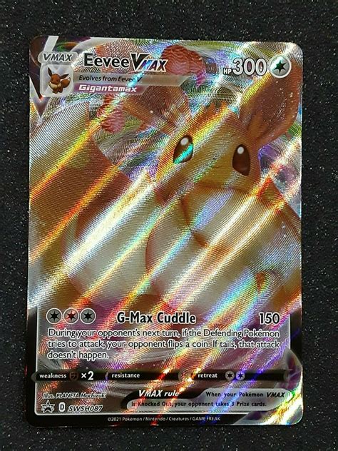 Pokemon Eevee V Max SWSH087 Shining Fates Full Art Holo Values MAVIN