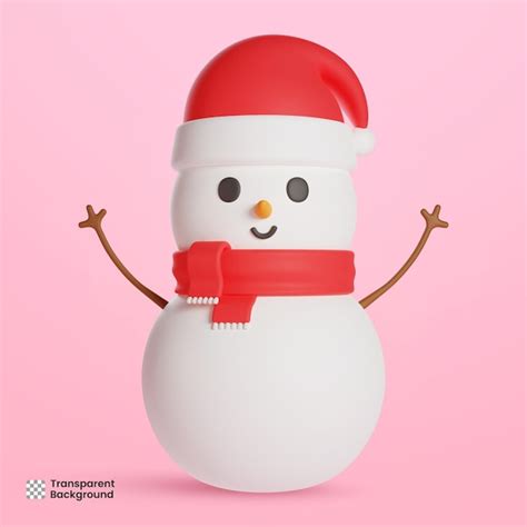 Ilustração 3d do boneco de neve PSD Premium