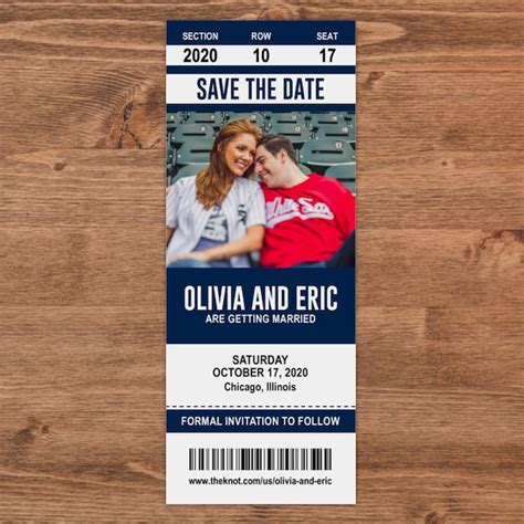 Football Ticket Save The Date Etsy