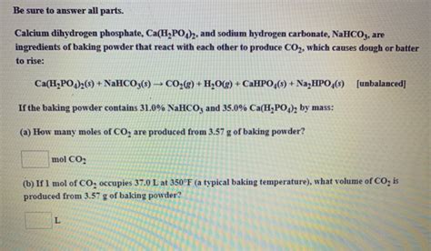 Solved Be Sure To Answer All Parts Calcium Dihydrogen Chegg