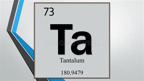 Tantalum Chemical Element Symbol On Wide Gray Abstract Background Stock