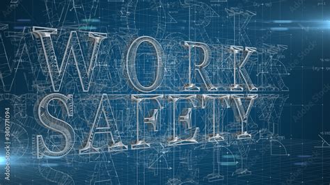 Work Safety Title Health And Safety Whs Hse Osh Welfare In The Workplace 3d Title