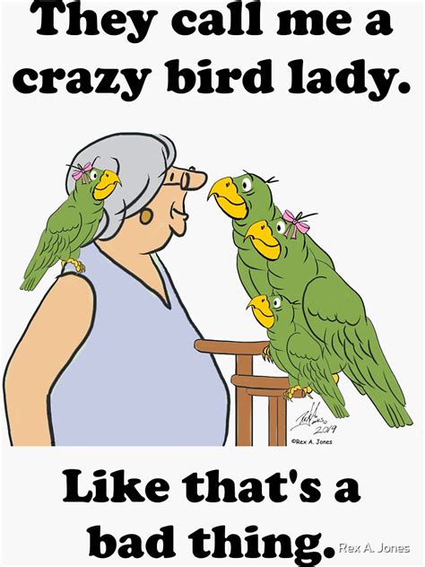 Crazy Bird Lady Sticker For Sale By Kartwonz Redbubble