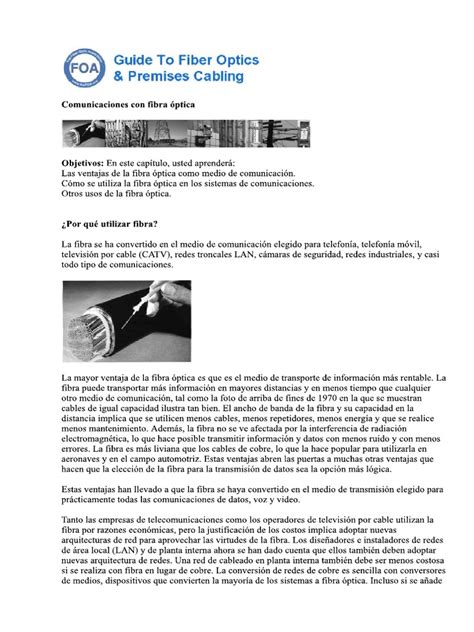 Foa Reference Guide To Fiber Optics Comunicaciones Con Fibra Óptica Pdf