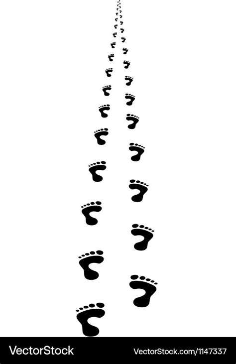 Foot Steps Walking Away In Perspective Royalty Free Vector